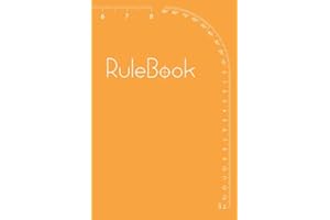 RuleBook: Grid Paper Notebook With A Practical Set Of Inch / Cm Rulers And Protractor On Orange Cover Will Be Useful For You,