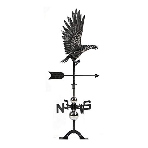 IORMAN Handmade 3D Weathervanes, Stainless Steel Matt Aged, Home Garden Roof Weather Vane Ornaments (Eagle)