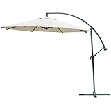 Coolaroo Cantilever Umbrella, Freestanding Patio Shade Umbrella, 90% UV Block, Round 10' with Two Position Tilt, Smoke