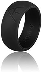 Alptoy Silicone Wedding Ring For Men By Affordable Silicone Rubber Band, 5 Pack &amp; Singles-Black12