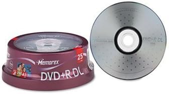 Memorex® DVD+R Double Layer Recordable Disc DISC,DVD+R DL,25/PK (Pack of3)