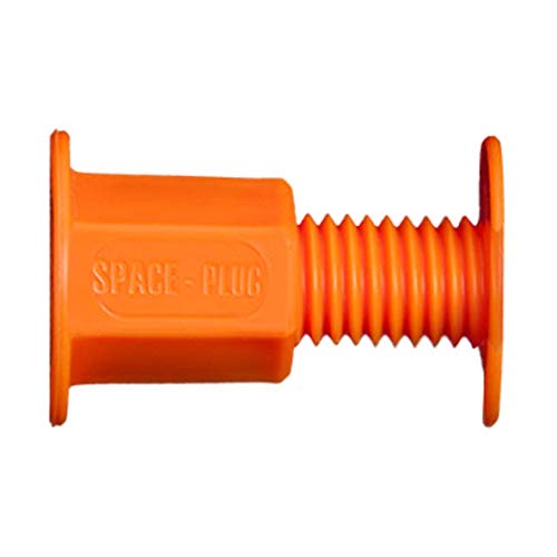 Space-Plug Adjustable Spacer Fixings (Regular Size for 30-50mm Gaps), 100 Pack of Original Orange Spacers, Professional & DIY use for Kitchen, Bedroom, Bathroom & Furniture installations