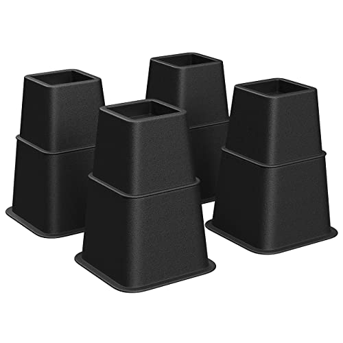 SONGMICS Bed Risers, 4Pack Furniture Risers, Heavy Duty Bed Lifts in