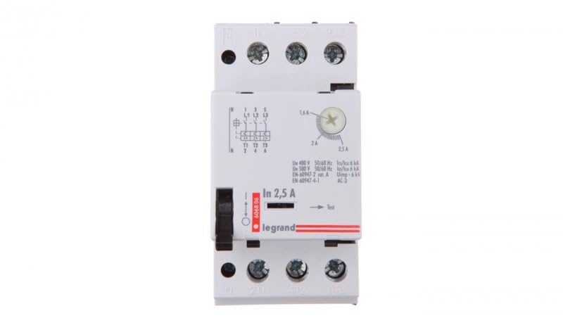 Motor circuit breaker 3P 0,55kW 1-1,6A M 250 1,6 606805 legrand 3245066068053