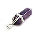 ALEXCRAFT Wholesale Natural Amethyst Crystal Pendant 10 PCS Hexagonal Healing Reiki Quartz Stones Bulk for Jewelry Making