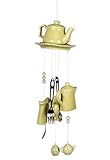 Green Porcelain Tea Pot and Cups Wind Chime