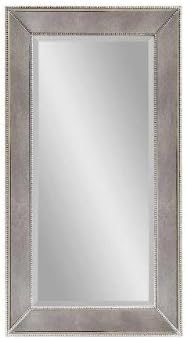 Basset M1946BEC Beaded Wall Mirror - Silver Leaf
