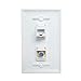 ESYLink AL304 Ethernet Coax Wall Plate - Cat6 Coax Wall Plate with 1 Ethernet Port + 1 TV Coax Cable/F-Type Connector - White