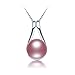 DIAMOVI Freshwater Cultured Genuine Pearls Jewelry Set With Necklace & Stud Earrings 925 Sterling Silver - Stunning Wedding Bridal Jewelry - Luxury Fashion Style-Purple