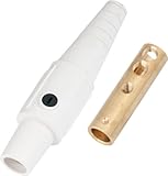 Marinco CLS40FB-B CLS Cam Type, Series 16 Inline, Single Pin Connector, 400 Amp, 600 Volt, 2/0 - 4/0 AWG, Female - White (B)