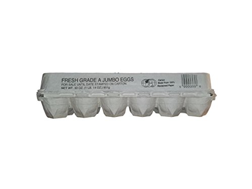 Printed Natural Pulp Egg Cartons Holds Up to Twelve Eggs - 1 Dozen Jumbo - Strong Sturdy Material Perfect For Storing Extra Eggs - by MT Products (15 Cartons)