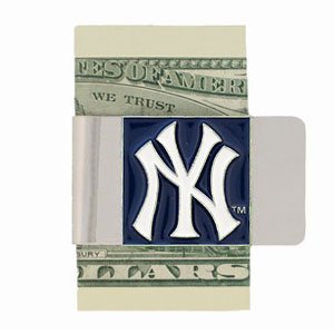New York Yankees Enameled Pewter Money Clip/Card Holder - MLB Baseball Fan Shop Sports Team Merchandise