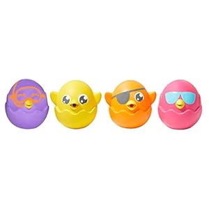 TOMY Games E72818C Hide & Squeak Bath Squirters Toomies Eggs, Multicoloured