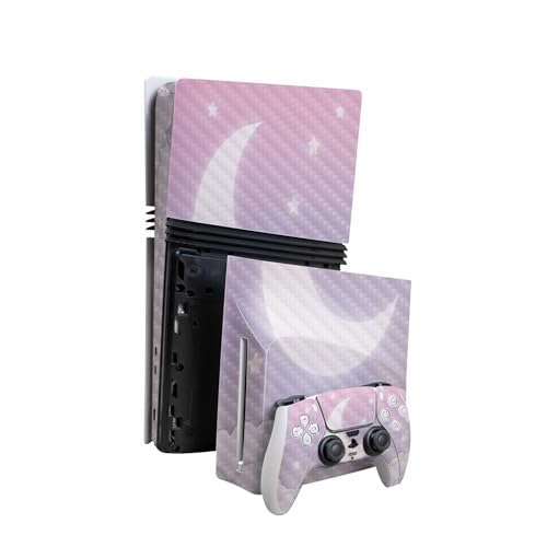 Carbon Fiber Skin Compatible with PlayStation 5 Pro Bundle + Disc Drive for PS5…