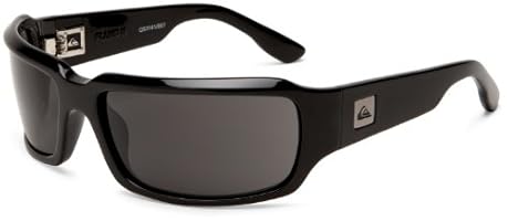 Quiksilver Mens Fluid II QEMN006 Wrap Sunglasses,Black Frame/Grey