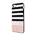 Kate Spade New York Phone Case | for Apple iPhone 8, iPhone 7, iPhone 6S, and iPhone 6 | Protective Phone Cases with Slim Design and Drop Protection - Stripe 2 Black/White/Rose Gold