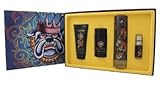 ED HARDY by Christian Audigier Gift Set for MEN: EDT SPRAY 3.4 OZ & HAIR AND BODY WASH 3 OZ & ALCOHOL FREE DEODORANT STICK 2.75 OZ & EDT SPRAY .25 OZ MINI