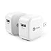 Mini Portable USB Wall Charger for Travel, 12W 2-Pack Cell Phone Charger Adapter/Foldable Plug for iPhone11 Pro/X/XR /8/7 /6/ Plus, iPad Pro/Air 2 /Mini 3/ Mini 4, Galaxy S7/ S6 /S6 Edge/Edge+