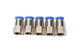 Generic Pneumatic Push to Connect Joint 1/4" OD Tube x 1/8" NPT Straight Female Fitting (Pack of 5)