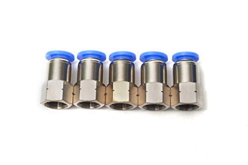 Generic Pneumatic Push to Connect Joint 1/4" OD Tube x 1/8" NPT Straight Female Fitting (Pack of 5)