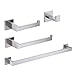 KES 4-Piece Bathroom Hardware Accessory Set, Towel Bar Robe Hook Toilet Paper Holder Towel Ring Wall Mount, Brushed Finish SUS 304 Stainless Steel, LA252-42