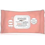 BYPHASSE Pomegranate and Green Tea Extracts Mature Skin Make Up Remover, 40 Wipes