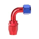 Docooler AN12 90degree Fuel Swivel Oil Hose End Fitting Adapter Aluminum Red&Blue