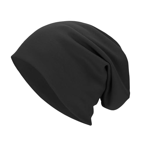 Zando Unisex Slouchy Black Beanie Hat
