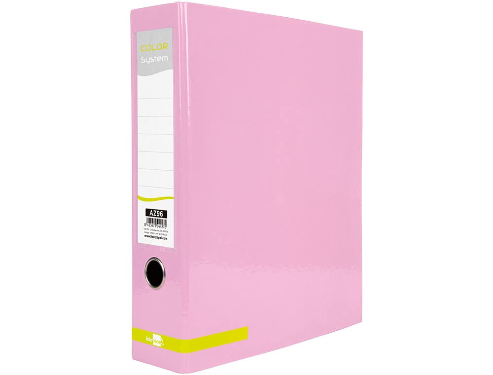 Liderpapel Lever File A4 Colour Lined System Without Rado 80 mm Pink Metal Compressor