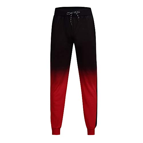 AgrinTol Mens Sports Pants, Fashion Men's Outdoor Packwork Graduated Black Splicing Drawstring Trousers Pants - Thumbnail 4
