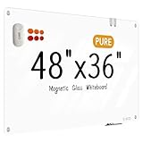 Glass Whiteboard - Glass Dry Erase Board 48" x