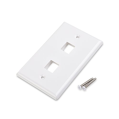 Cable Matters 10Pack Low Profile 2Port Keystone Jack Wall Plate, RJ45