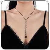 Systechy Gothic Blood Drop Necklace for Women Red Black Tassel Water Drop Pendant Necklaces Dark Gothic Vampire Necklace Vintage Punk Y Necklaces Halloween Costume Accessory Jewelry Gift for Women