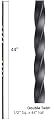 44" x 1/2" Double Twist Iron Balusters Iron Spindles Metal Stair Parts Hollow Satin Black (15PCS)
