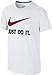 NIKE Boys' Just Do It Swoosh Tee, White/University Red, Medium