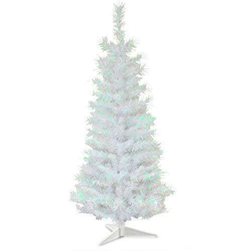 National Tree 3 Foot White Iridescent Tinsel Tree with Plastic Stand (TT33-713-30-1)