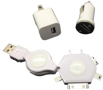 iPhone Universal Retractable USB Charger Home and Car Charger 6 in 1 - For iPhone, Ipad, Sony Ericsson, Nook, Kindle, Samsung, Motorola, HTC