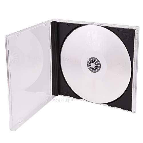 AcePlus 10 Standard CD Jewel Cases - Clear Case with Assembled Single Black Tray; 10 Pieces - Thumbnail 2