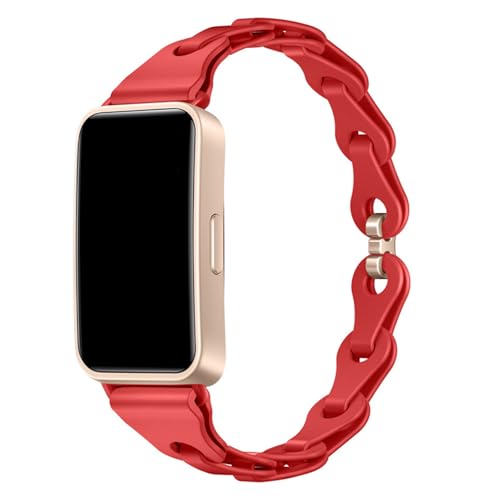 TENYELE Trendy Silicone Watch Straps Decorative Chain Link Designed Breathable Wristband For Band 8/9/10 Bracelets Repair Watch Band