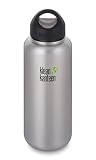 Klean Kanteen Wide Mouth Single Wall Stainless Steel Water Bottle with Leak Proof Stainless Steel Interior Cap - 40oz - Brushed Stainless