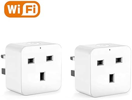 Smart Plug ASZKJ Mini WiFi Socket/Compatible with Alexa (Echo Echo Dot) Google Home/Wireless Remote Control Socket/Timer Plug Switch/WiFi Plugs/No Hub Required/Support IFTTT (2 Pack)