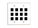 Networx 12 Port Keystone Faceplate - Dual Gang - White
