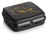 Tupperware Sandwich Box Soccer Football Black Lunch