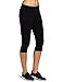 ABUSA Cotton Yoga Capri Pants Women's Tummy Control Workout Leggings Non See-Through Fabric M Black
