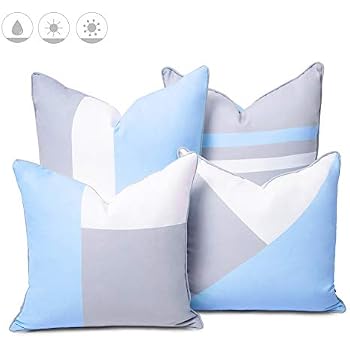 Water Resistant For Patio Lounge Sofa 18x18 20x20 Set Of 4 Pale Green White Gray Stripes Diagonal Hofdeco Color Block Indoor Outdoor Pillow Cover Only Decorative Pillows
