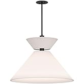 Alora Mood PD543022MBWL Chapelle Pendant, Matte Black/White Linen