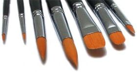 7 Toray Artist's Brushes - Pointed / Cat's Tongue - for Acrylic and Watercolour Painting