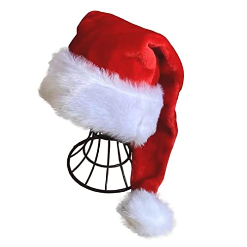 OLLULL Deluxe Adults Santa Hat for Colorful Christmas Available Colors: Black, Green, Blue, Pink, Red
