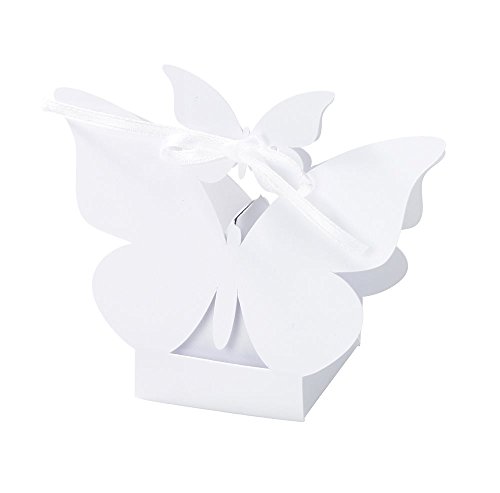 TALKING TABLES SOMETHING IN THE AIR WHITE 10-Pack Butterfly Favour Box, White