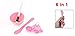 uxcell Women Face Skin Care Mask Mixing Bowl Stick Brush Pink Cosmetic Tool 6 in 1 Set
